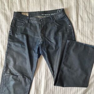 Ted Baker Slim/Straight Leg Waxed / Coated Indigo Jeans